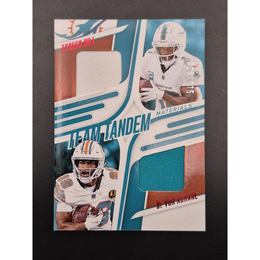 2025 Panini Absolute DeVon Achane Tyreek Hill #TTM-MIA Team Tandems /115